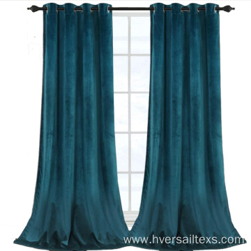 Thick Soft Textured Blackout Velvet Window Curtain Drapes